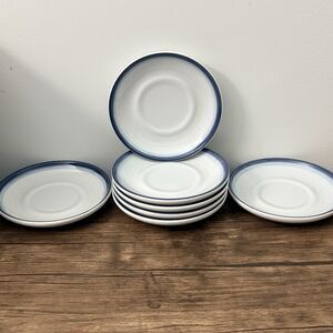 Pfaltzgraff Limited Edition Sky Pattern Saucer Plate Set Of Seven